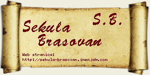 Sekula Brašovan vizit kartica